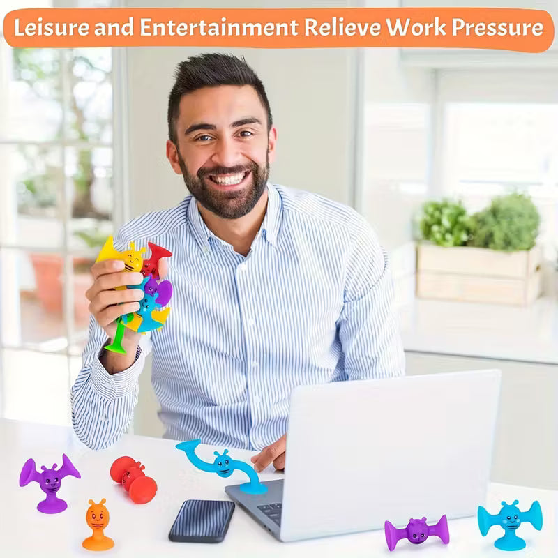 Silicone Suction Sensory Blocks – Interconnectable Educational Building Toys for Kids | Bright Colors, Travel & Party Play Set