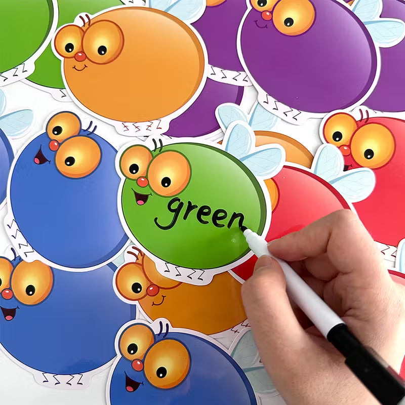 Interactive Fly Swatter Learning Game – Educational Flashcard Set for Kids | Fun Color & Word Recognition Teaching Tool