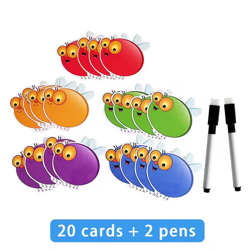 Interactive Fly Swatter Learning Game – Educational Flashcard Set for Kids | Fun Color & Word Recognition Teaching Tool