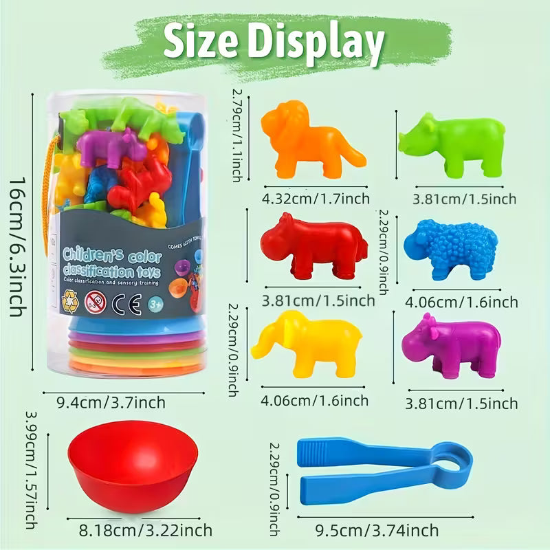 Counting Animal Sorting Toy Set – Educational Matching Game with Bowls | Montessori Math & Sensory Learning Toy for Kids