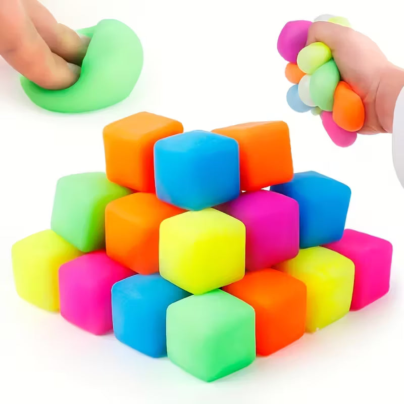 Sensory Soft Blocks (10pcs)  Colorful Slow-Rising Finger Toys for Kids & Adults | Stress Relief, Classroom & Party Favors