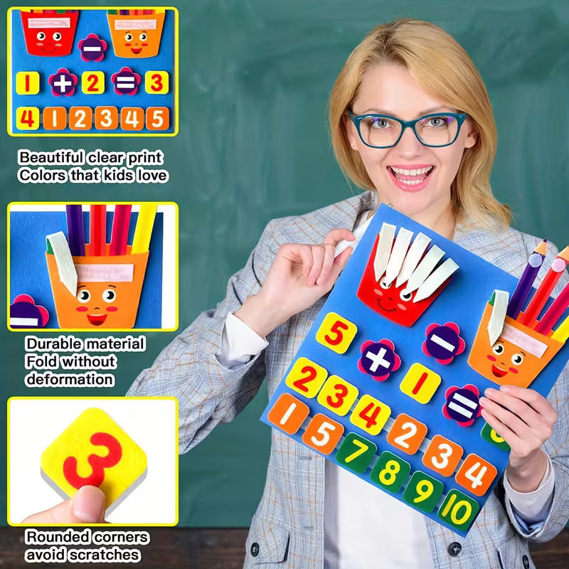 Learning Numbers Felt Board – Educational Counting Toy for Toddlers & Preschoolers | Math Manipulatives for Early Learning