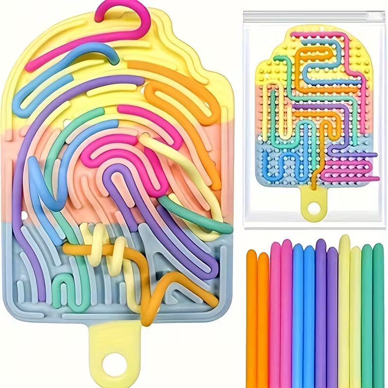 Ice Cream & Cloud Double-Sided Sensory Board – Educational Puzzle Toy for Kids | Creative Emotional Learning Playset (Ages 3–6)